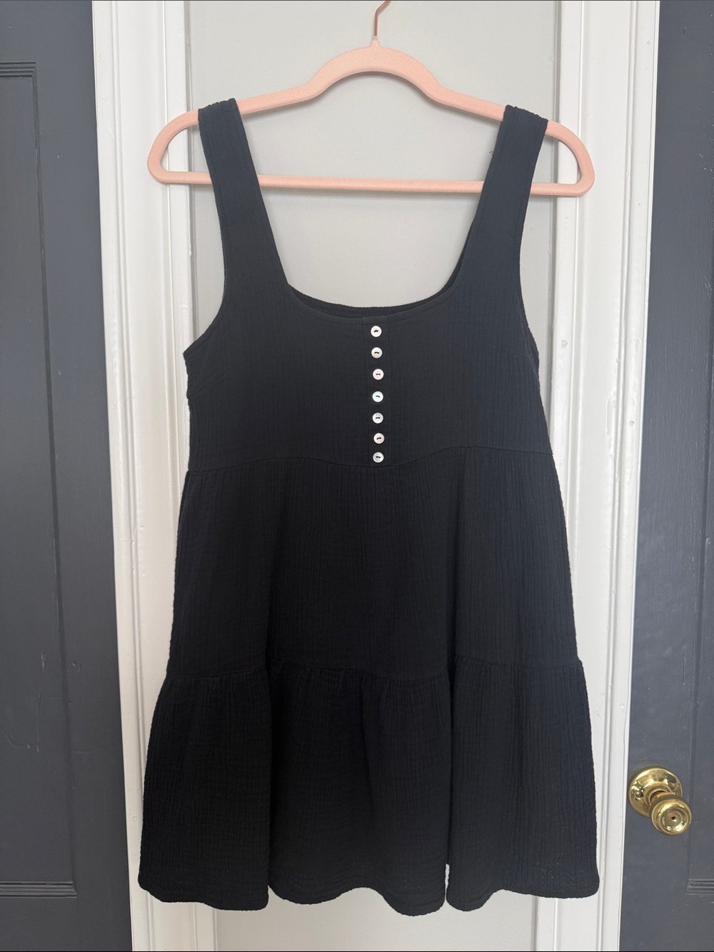 Urban Outfitters Black Mini Dress with Button Front